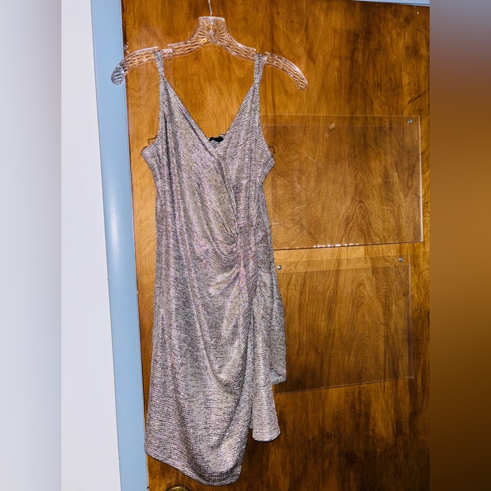 Trixxi Shimmering Silver Mini Dress